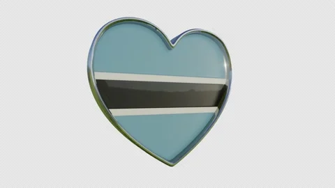 Botswana Flag in the Shape of 3D Heart. Stock Footage 139112301