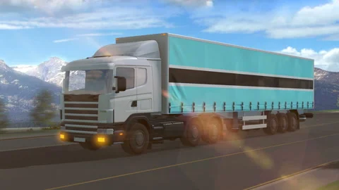 Botswana flag shown on the side of a large truck Stock Footage 122096371