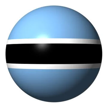 Botswana flag sphere isolated on white illustration Stock Illustration