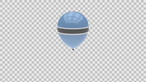 Botswana flag textured balloon rotating Alpha Stock-Footage 61387685