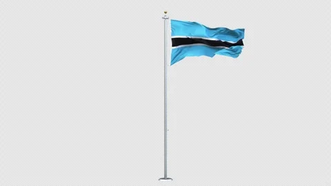 Botswana flag waving 360-degree rotation looping Stock-Footage 310923800