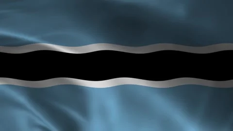 Botswana flag waving blue black white fabric background 库存影片 335560615