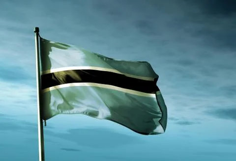 Botswana flag waving in the evening Stock Illustration