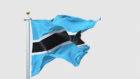 Botswana flag waving looping with transparent background. 스톡 동영상 310923136