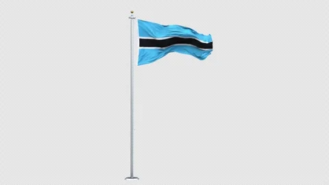 Botswana flag waving looping with transparent background. 스톡 동영상 310923213