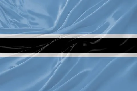 Botswana Flag Waving Textures Silk Background Stock Illustration