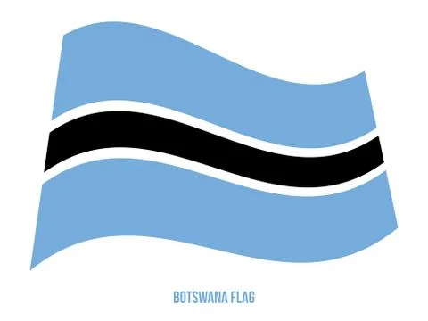 Botswana Flag Waving Vector Illustration on White Background. Stock Illustration