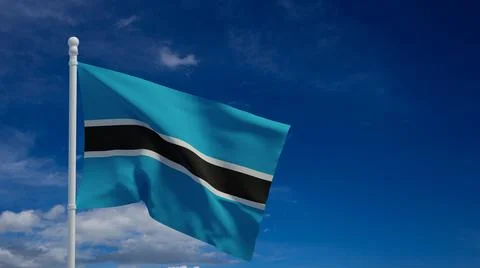 Botswana flag, waving in the wind - 3d rendering Stock Illustration
