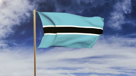 Botswana flag waving in the wind. Green screen, alpha matte. Loopable animation Video stock 48813117