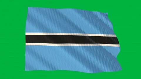 Botswana flag waving in the wind on a green screen Vídeos de archivo 343129913