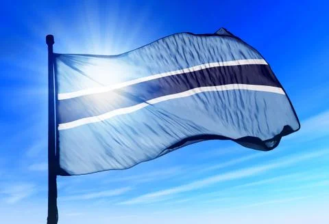 Botswana flag waving on the wind Stock Illustration
