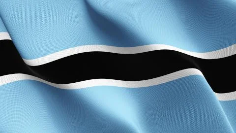 Botswana flag waving on wind. Stock Illustration