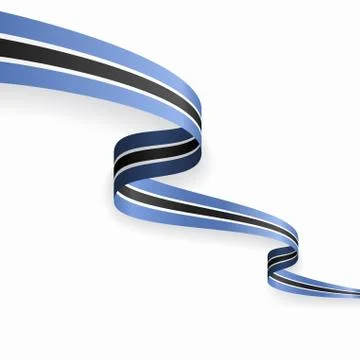 Botswana flag wavy abstract background. Vector illustration. Stock Illustration