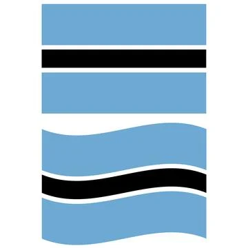 Botswana flag on white background. waving of botswana flag. flat style. Stock Illustration