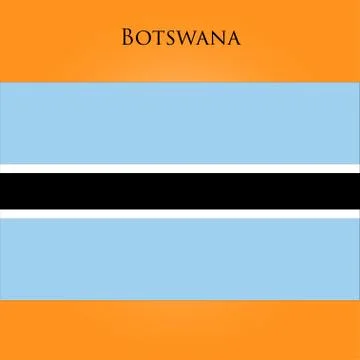 Botswana flag on a yellow Stock Illustration