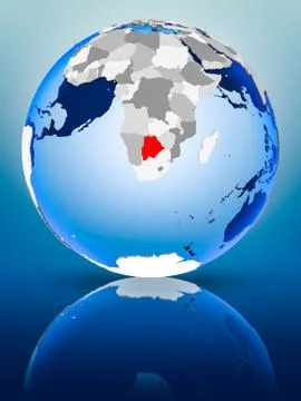 Botswana on globe Stock Illustration