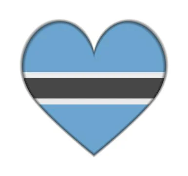 Botswana heart flag vector イラスト素材