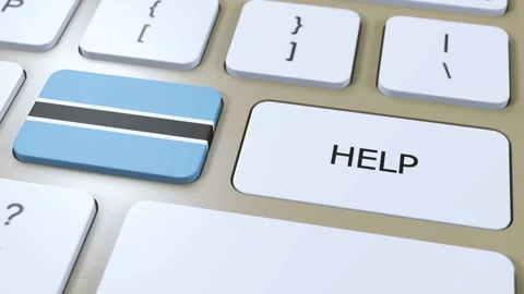 Botswana Help Concept Animation. Country Flag with Text on Button Video stock 268215618