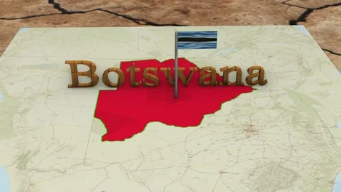 Botswana Map and Botswana Flag Stock Footage 275194573