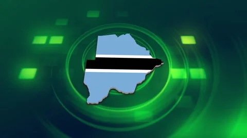 Botswana Map and Flag Background Stock Footage 344026919