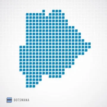 Botswana map and flag icon Stock Illustration