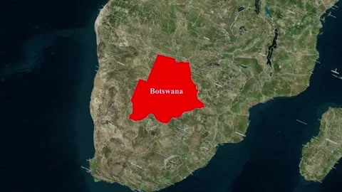 Botswana Map Animation with Country Highlight | Africa Location Map Stock Footage 344014554