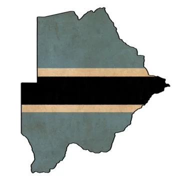 Botswana map on botswana flag drawing ,grunge and retro flag series Stock Illustration