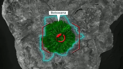 Botswana Map - Cyber Attack Stock Footage 268689767