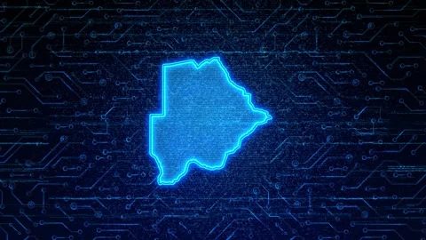 Botswana Map Digital Technology Opener Stock Footage 335080819
