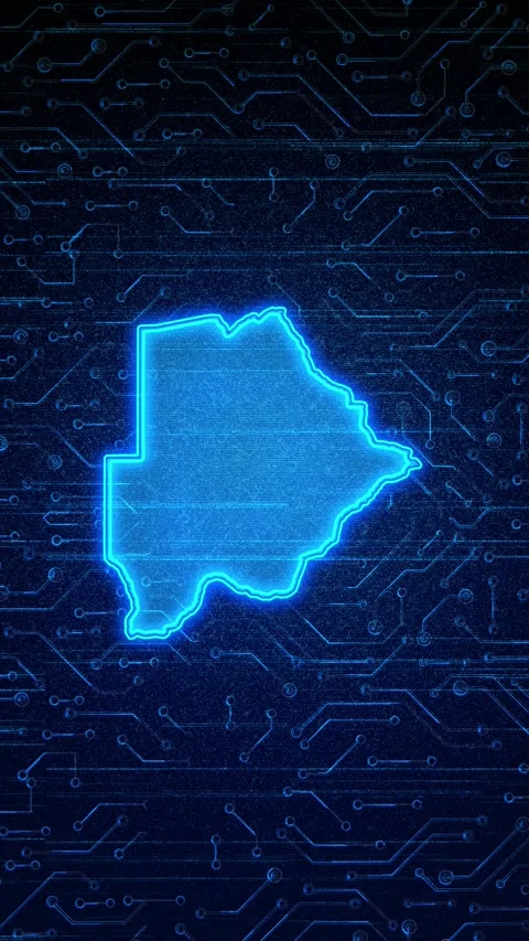 Botswana Map Digital Technology Opener Stock Footage 336310961