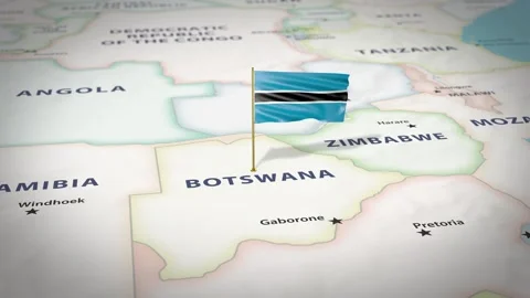 Botswana Map Flag 4K Loop Vídeos de archivo 316373867