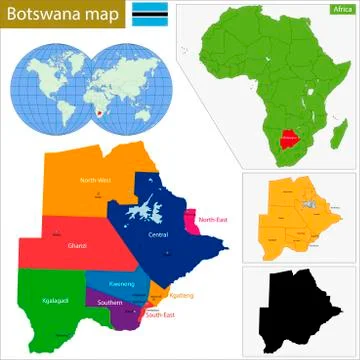 Botswana map Stock Illustration