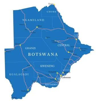 Botswana map Stock Illustration