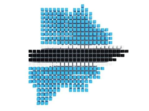 Botswana map made of colorful cubes for national visual media. 스톡 일러스트