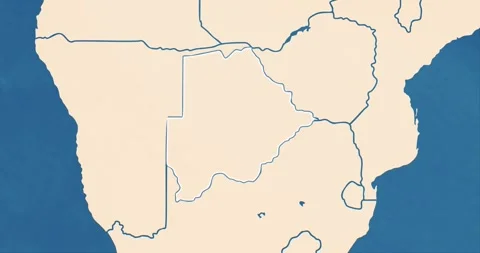 A botswana map with most important cities and frontier lines Stock Footage 337427160