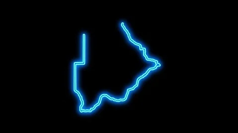 Botswana Map Outline Neon Lights Stock Footage 332849023
