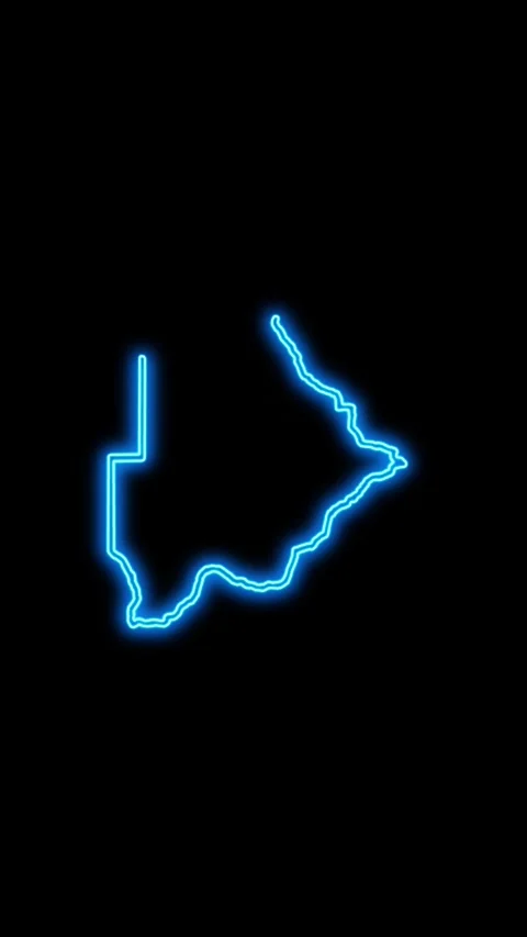 Botswana Map Outline Neon Lights Stock Footage 333055882
