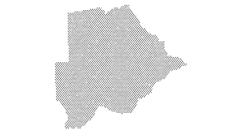 Botswana map from particles, dots. Digital silhouette. Abstract animation b.. Stock Footage 301823961
