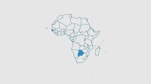 Botswana map on transparent background.Location of Botswana Video stock 318722051