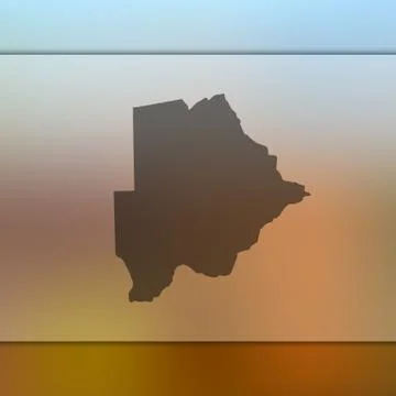 Botswana map. Vector silhouette of Botswana. Blurred background Stock Illustration