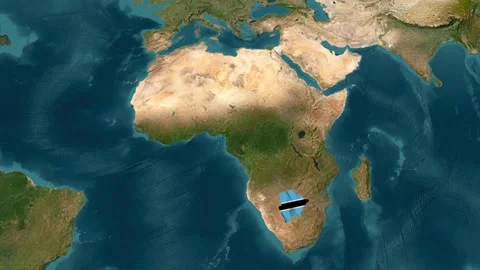 Botswana map with waving flag Stock Footage 294128627