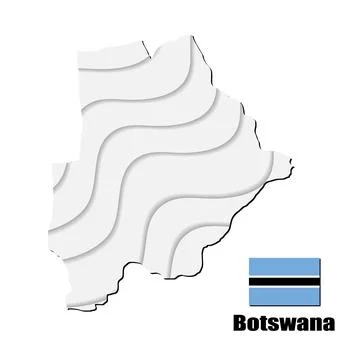 Botswana map on white background. vector illustration. Stock Illustration