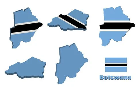 Botswana map on white background. vector illustration. Stock Illustration