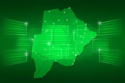 Botswana map world map news communication green Illustrazione stock