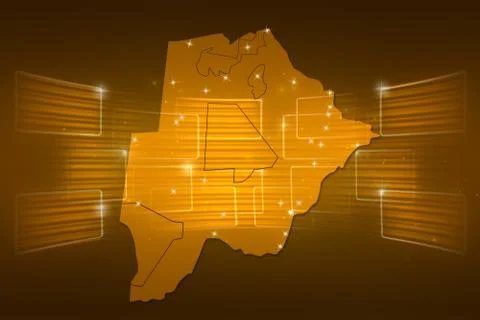 Botswana map world map news communication yellow gold イラスト素材