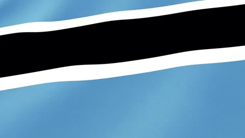 Botswana National Flag Waving in Wind, Close View, Isolated Background Stock Footage 308564385