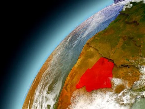 Botswana from orbit of model Earth Stock Illustration
