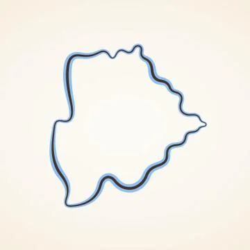 Botswana - Outline Map Stock Illustration