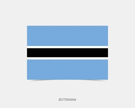 Botswana Rectangle flag icon with shadow. Stock Illustration