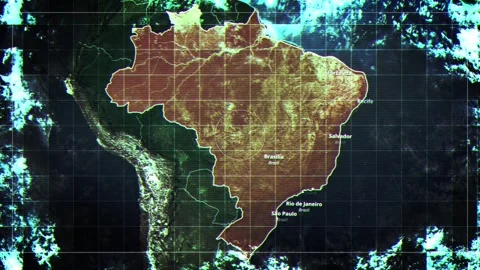 BOTSWANA Rotating Map Satelite Map Style 1 Stock Footage 324256717